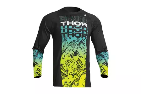 Thor Sector Atlas cross enduro tricou negru/mare/galben fluo 3XL - 2910-7058