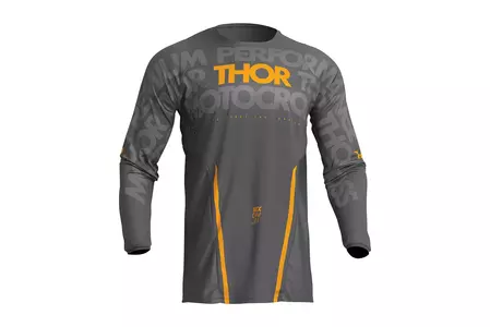 Thor Pulse Mono trikotažiniai marškinėliai cross enduro pilka/geltona L-1