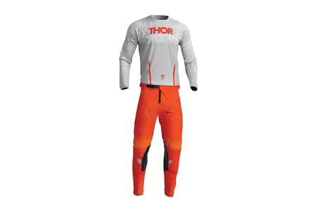 Thor Pulse Mono тениска за крос ендуро сиво/оранжево L-2
