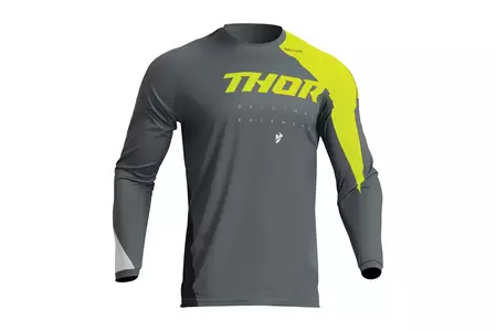 Thor Sector Edge cross enduro marškinėliai pilka/geltona fluo L - 2910-7141