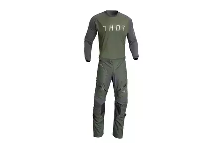 Thor Terrain тениска крос ендуро потник зелен/сив L-2