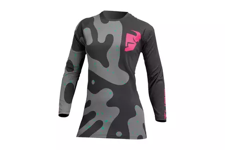 Thor Sector Disguise cross enduro-trøje til kvinder sort/grå/pink S-1