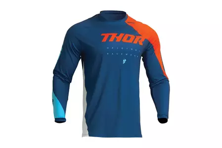 Thor Junior Sector Edge тениска за крос ендуро тъмно синьо/оранжево L-1