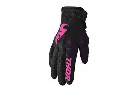 Thor Sector дамски ръкавици за крос ендуро черно/розово M - 3331-0243