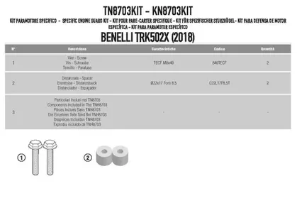 Kappa TN8703 komplet za ugradnju zaštitnih šipki za Benelli TRK 502X (18-20) - KN8703KIT