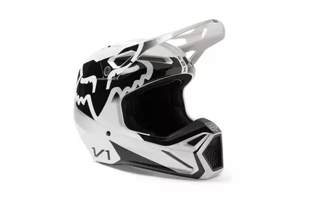 Capacete de motociclista Fox V1 Preto/Branco S-1