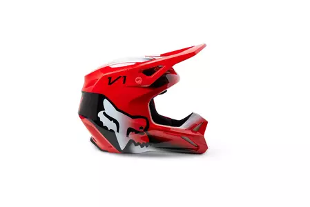 Fox V1 Fluo Red S motocikla ķivere-3