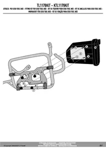 Givi S250 -työkalulaatikon kiinnike Honda CRF 1100L Africa Twin 20-21 -laitteen sivutelineeseen. - TL1179KIT