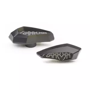 Crashpad zijschuiver Givi SLD01 versterkt aluminium 2 stuks zilver/zwart - SLD01BK