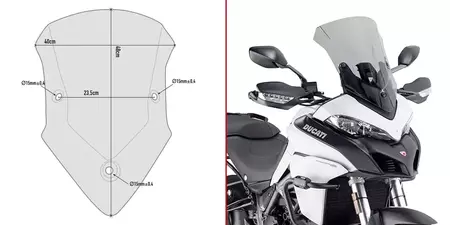 Dodatna oprema zatamnjena stakla Givi Ducati Multistrada 950 1200 1260 15-18 - D7406S
