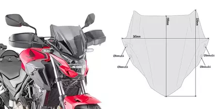 Givi tummennettu lisävaruste tuulilasi Honda CB 500 F '19 - 1176A