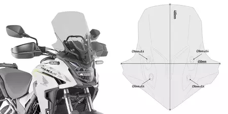 Givi Honda CB 500 X 19-22 tartozék színezett szélvédő - D1171S