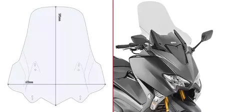 Accessoire pare-brise transparent Givi Yamaha T-Max 530 '17 - D2133ST