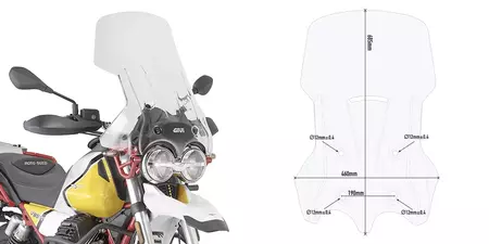 Lisävaruste läpinäkyvä tuulilasi Givi Moto Guzzi V85 TT '19 - D8203ST
