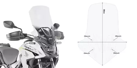 Zubehör transparente Windschutzscheibe Givi Honda CB 500 X '19 - D1171ST