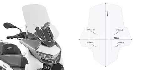 Givi transparant accessoire windscherm BMW C 400 GT '19 - 5132DT