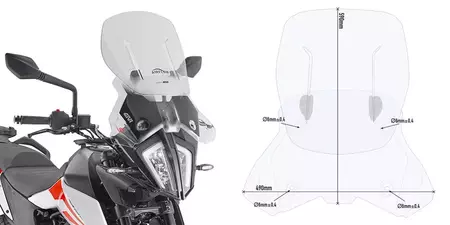 Para-brizuri accesoriu transparent Givi ajustabil - AF7711