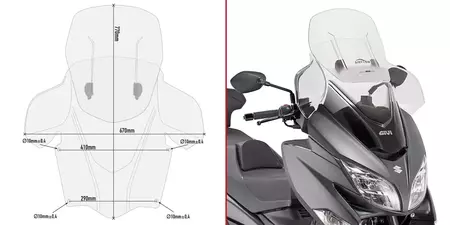 Givi verstelbaar transparant accessoire windscherm Suzuki BURGMAN 400 '17 - AF3115