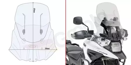 Accessoire transparant windscherm Givi verstelbaar Suzuki V-Strom 1050 '20 / V-Strom 1050 XT '20 - AF3117