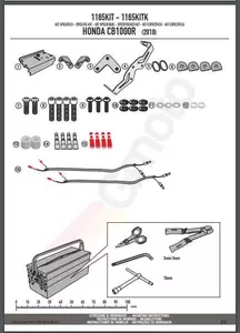 Givi 1165KIT kit de montage pour porte-bagages latéraux Honda CB 1000 R 18-20 - 1165KIT