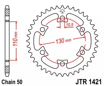 Čelični stražnji lančanik JT JTR1421.40, 40z, veličina 530 - JTR1421.40
