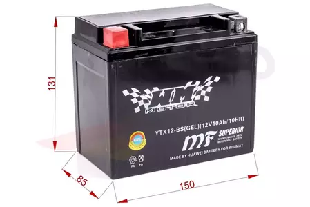 Batteria al gel 12V 10 Ah WM YTX12-BS-2
