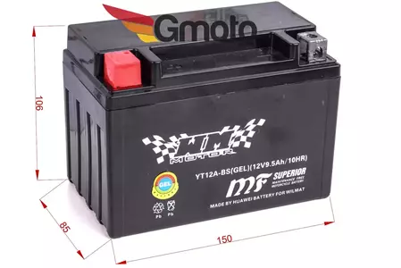 Gelbatterij 12V 10Ah WM YT12A-BS-2