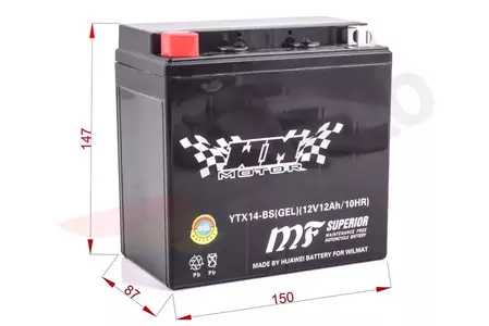 Batteria al gel 12V 12Ah WM YTX14-BS-2