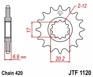 Kettensatz Yamaha TZR 50 96-06 DID JT-2
