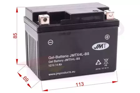 JMT YTX4L-BS gel accu 12V 4 Ah (WPX4L-BS)-2