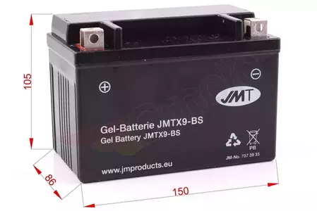 Гел батерия 12V 9 Ah JMT YTX9-BS (WP9-BS)-2