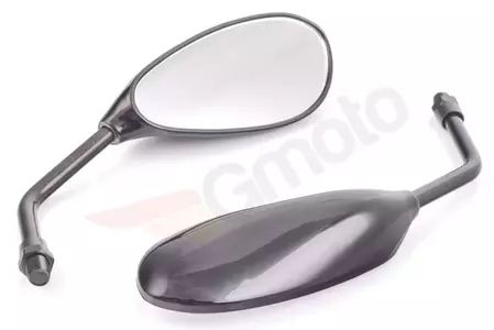 Crna ovalna ogledala M10 KPL, desni navoj - 81089