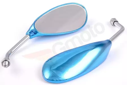 Blauwe ovale spiegels M8 KPL rechtse draad - 81090
