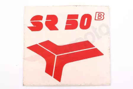 Skjoldklistermærke SR50 rød