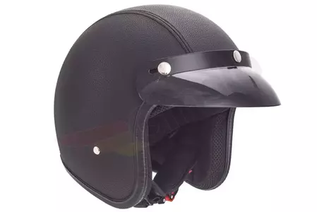 Awina moto casco abierto TN8658 cuero negro XXXS-1