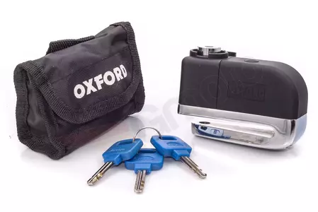 Oxford Screamer bremseskivelås med alarm 7 mm sort krom - 5030009002298 