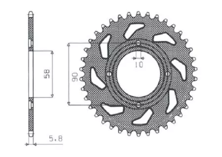 Sunstar bakre kedjehjul i stål SUNR1-3082-31 storlek 520 (JTR279.31)-2