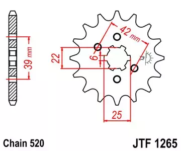 Eturattaat JT JTF1265.15, 15z, koko 520 - JTF1265.15