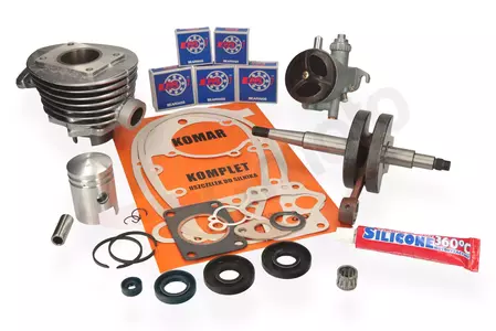 Kit de reparação de cilindros Almot 60cc + eixo + carburador + rolamentos PPL