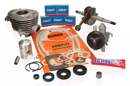 Kit di riparazione cilindro Almot 60cc + albero + carburatore + cuscinetti SKF