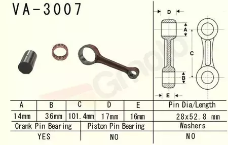 Pleuelsatz Pleuelstange Vesrah Suzuki LT160 Quadrunner (89-04)-2