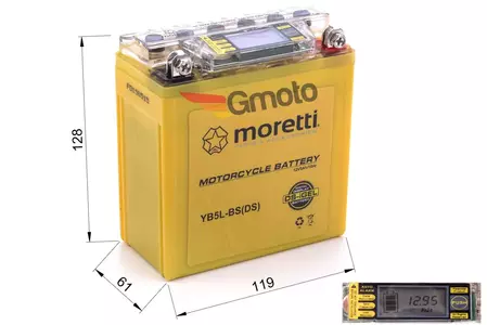 Baterie gel 12V 5 Ah Moretti YB5L-BS cu afișaj-2
