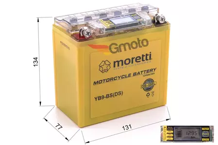 Gel Batterie Akku 12V 9 Ah YB9-BS mit Display Moretti-2