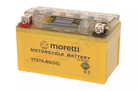 Baterie gel 12V 6 Ah Moretti YTX7A-BS cu afișaj