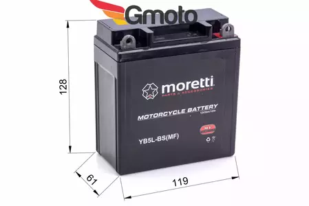 Gelbatterij 12V 5 Ah Moretti YB5L-BS - 12N5-3B-2