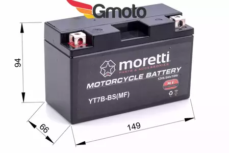 Batería de gel 12V 6,5Ah Moretti YT7B-BS-2