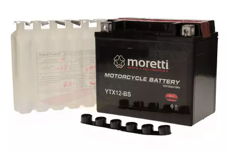 Batería Moretti YTX12-BS de 12 V y 10 Ah sin mantenimiento-1