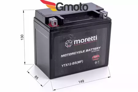 Gelbatterij 12V 10 Ah Moretti YTX12-BS-2