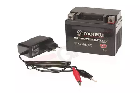 Akumulator żelowy 12V 4 Ah Moretti YTX4L-BS + ładowarka