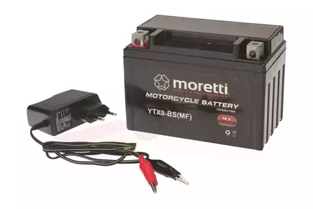 Gelová baterie 12V 9 Ah Moretti YTX9-BS + nabíječka